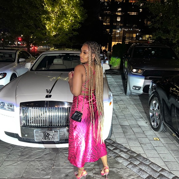 Zebra strapped lace up backless cami dress - Picture 5 of 5